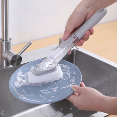 Liquid Dishwashing Brush,Soap Dispensing Dish Brush,Kitchen Pressure Liquid Washing Brush